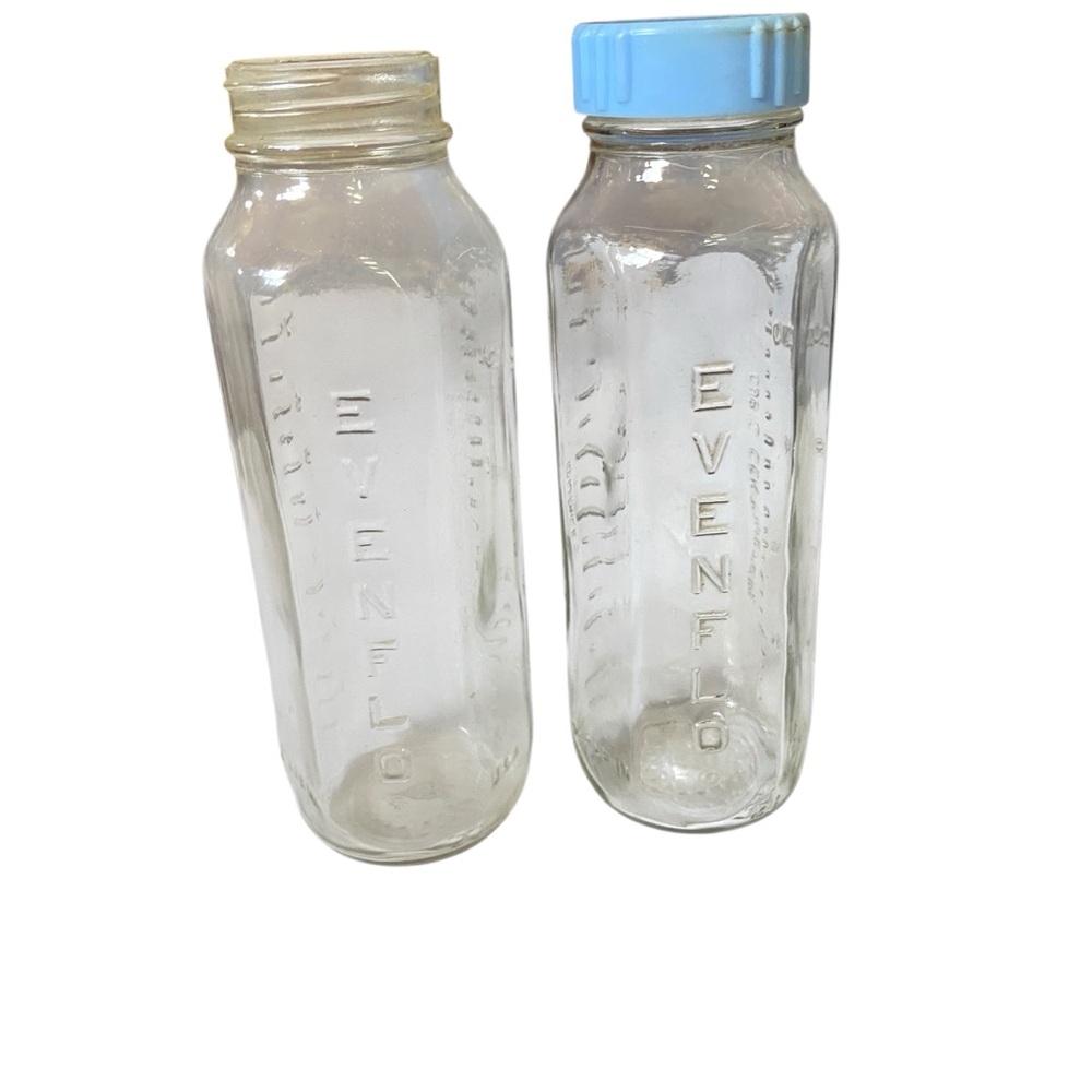 2 Vintage Evenflo Glass Baby Bottles